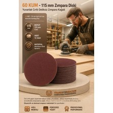 Creatividad Solutions 12 Adet 60 Kum Yuvarlak Cırtlı Zımpara Diski 115 mm Deliksiz Zımpara Kağıdı 723215