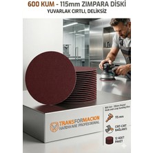 Creatividad Solutions 12 Adet 600 Kum Yuvarlak Cırtlı Zımpara Diski 115 mm Deliksiz Zımpara Kağıdı 723222
