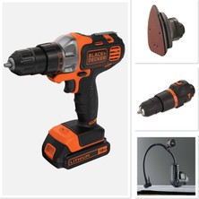 Black & Decker Black&decker MT218KB-QW 18V Multi Başlıklı Çift Akülü Matkap + Zımpara+Lastik Şişirme+Darbeli Matkap