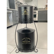 Empressco Metalshop 2 Katlı Metal Patates Soğan Kovası - Sebzelik - Patates Soğanlık Sepeti Siyah - Fiyatı, Yorumları