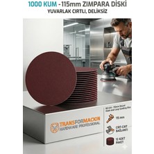 Creatividad Solutions 12 Adet 1000 Kum Yuvarlak Cırtlı Zımpara Diski 115 mm Deliksiz Zımpara Kağıdı 723224