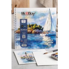 Artlantis Telli Suluboya Eskiz Defteri 20X20 cm 1 Adet Herboy 300 gr Sulu Boya Eskiz Defteri Karakalem Çizim 12 Sayfa Dokulu Kağıt