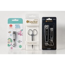 Anchor Profesyonel Kişisel Bakım Seti – Bebek Tırnak Makası + GX116 Kişisel Makas + GX107 Tırnak Makası Seti