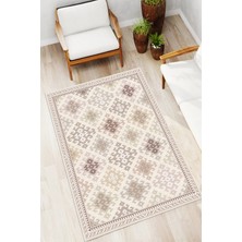 Mortapi Kilim Desenli Baskılı Kaymaz Yıkanabilir Salon Oturma Odası Mutfak Antre Halısı Yolluk