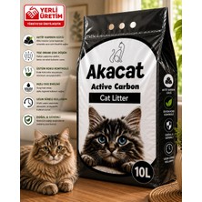 Akacat Minimum Seviye Toz Aktif Karbonlu Topaklanan Kedi Kumu 10 Lt