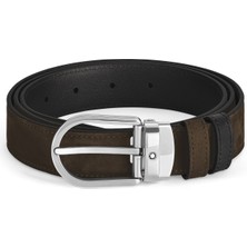 Montblanc At Nalı Tokalı Süet Deri 30 mm Çift Taraflı Kemer 220977