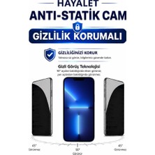 3gen Case iPhone 13 Pro Max Uyumlu Hayalet Cam Privacy Ekran Koruyucu 9h Temperli Cam Yanlardan Görünmez