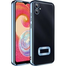 Teknomoda Samsung Galaxy A07 Kılıf Logo Yeri Açık Kamera Lens Korumalı Renkli Silikon Mavi