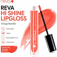 Reva Işıltılı Dudak Parlatıcısı - Hi-shine Lip Gloss Orange Red - No: 205 - Vegan & Temiz Içerik