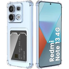 Teknomoda Redmi Note 13 4g Kılıf Kartlıklı Anti Şok Korumalı Şeffaf Silikon Şeffaf Açık