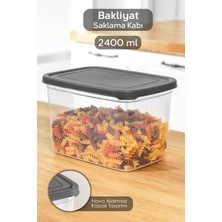 Empressco Meleni Home Dikdörtgen Erzak Saklama Kabı - Hava Almaz Şeffaf Bakliyat Çay Kahve Saklama Kutusu 2,4 Lt Gri - Fiyatı, Yorumları