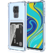 Teknomoda Redmi Note 9 Kılıf Kartlıklı Anti Şok Korumalı Şeffaf Silikon Şeffaf Açık