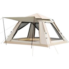 Aycer Güneşlikli Kamp Çadırı 240X240X160 cm 6 Kişilik Kolay Kurulum Outdoor - Lisinya
