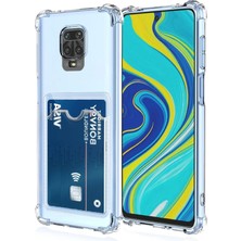 Teknomoda Redmi Note 9 Pro Kılıf Kartlıklı Anti Şok Korumalı Şeffaf Silikon Şeffaf Açık