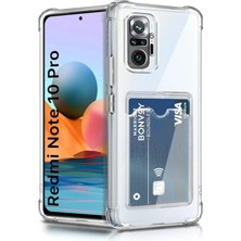 Teknomoda Redmi Note 10 Pro Kılıf Kartlıklı Anti Şok Korumalı Şeffaf Silikon Şeffaf Açık