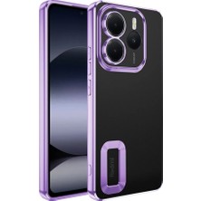 Teknomoda Redmi Note 14 5g Kılıf Logo Yeri Açık Kamera Lens Korumalı Renkli Silikon Lila