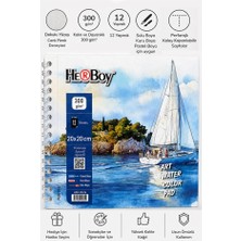 ArtMaster Telli Suluboya Eskiz Defteri 20X20 cm 1 Adet Herboy 300 gr Sulu Boya Eskiz Defteri Karakalem Çizim 12 Sayfa Dokulu Kağıt