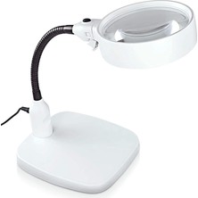 Aycer -Masaüstü 10X LED Işıklı Büyüteç Okuma El Sanatları Onarım Büyüteç 7765 ( Lisinya )