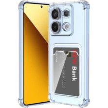 Teknomoda Redmi Note 13 5g Kılıf Kartlıklı Anti Şok Korumalı Şeffaf Silikon Şeffaf Açık