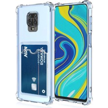 Teknomoda Redmi Note 9s Kılıf Kartlıklı Anti Şok Korumalı Şeffaf Silikon Şeffaf Açık