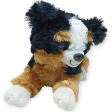 Aycer Sesli Peluş Yatan Köpek 25 cm - Siyah Kahve (Lisinya)