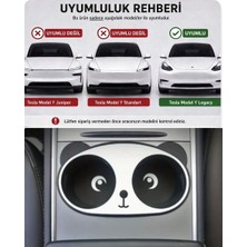 Li Parts Tesla Model Y Legacy ve Model 3 Panda Tasarımlı Bardaklık-Juniper Uyumsuz