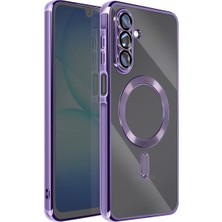 Teknomoda Samsung Galaxy A57 ile Uyumlu Kılıf Kamera Lens Korumalı Renkli Magsafe Şeffaf Silikon Turuncu