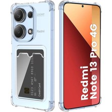 Teknomoda Redmi Note 13 Pro 4g Kılıf Kartlıklı Anti Şok Korumalı Şeffaf Silikon Şeffaf Açık