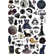 Ororabutik 45 Adet Gotik Fairygrunge Downtown Sticker Seti - Etiket Seti Scrapbook Bullet Journal