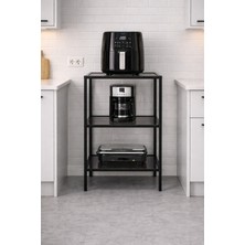 Empressco Trendmiz Lucca Airfryer Standı 3 Katlı Metal Mutfak Rafı Füme Cam Kahve Makinesi ve Tost Makinesi Organizer - Fiyatı, Yorumları