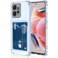 Teknomoda Redmi Note 12 4g Kılıf Kartlıklı Anti Şok Korumalı Şeffaf Silikon Şeffaf Açık