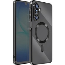 Teknomoda Samsung Galaxy A57 ile Uyumlu Kılıf Kamera Lens Korumalı Renkli Magsafe Şeffaf Silikon Siyah