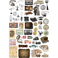Ororabutik 51'li Vintage Fairycore Retro -Vintage Sticker Seti - Etiket Seti Scrapbook Bullet Journal