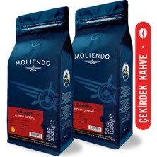 Moliendo Finest Coffee Moliendo Colombia Medellin Filtre Kahve Avantaj Paketi (Çekirdek Kahve) 2*1000 g