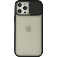 Ototechparca    iPhone 12 Pro Max Kılıf Palm Buzlu Kamera Sürgülü Silikon - Siyah