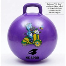 NK SPOR 55 cm Mor Zıp Zıp Pilates Topu - Tutma Saplı Zıplama Topu - Çocuk ve Yetişkin Için Kondisyon Topu-Kulplu Egzersiz ve Oyun Topu (Anti-Burst)