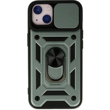 Ototechparca    iPhone 14 Kılıf Pars Lens Yüzüklü Silikon - Yeşil