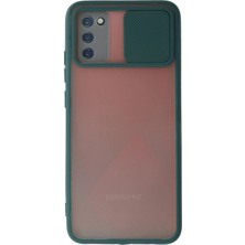 Ototechparca   Samsung Galaxy A03S Kılıf Palm Buzlu Kamera Sürgülü Silikon - Yeşil