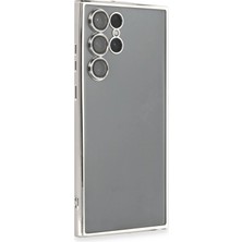 Ototechparca   Samsung Galaxy S22 Ultra Kılıf  Lensli Silikon - Gümüş