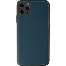 Ototechparca    iPhone 11 Pro Max Kılıf Coco Deri Silikon Kapak - Mavi