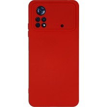Ototechparca    Poco X4 Pro 5g Kılıf Nano Içi Kadife Silikon - Kırmızı
