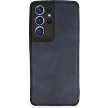 Ototechparca   Samsung Galaxy S21 Ultra Kılıf Loop Deri Silikon - Lacivert