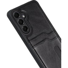 Ototechparca   Samsung Galaxy M15 Sara Kartvizitli Deri Kılıf - Siyah