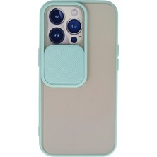 Ototechparca    iPhone 13 Pro Kılıf Palm Buzlu Kamera Sürgülü Silikon - Turkuaz