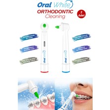 Oral White Orthodontic Cleaning Arayüz Fırçası Başlığı Diş Teli Olanlara Özel Dönen Başlıklı 2 Adet Yedek Başlık