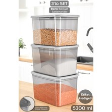 Empressco Meleni Home 3 Adet Etiketli Derin Erzak Saklama Kabı - Büyük Boy Un Bakliyat Kabı Erzak Kutusu Antrasit 5300 ml - Fiyatı, Yorumları