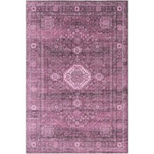 Cool Halı Private Xw Mürdüm Pembe Yıkanabilir Elegant Tasarım Vintage Kaydırmaz Şönil Şık Saray Salon Halısı