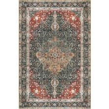 Cool Halı Private Xw Kestane Rengi Vintage Halı Bohem Etnik Desenli Şönil Dokuma Yıkanır Klasik Salon Halısı