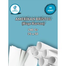 Orbak Kağıtçılık 240 Gr. Amerikan Bristol Kağıt Karton 35x50 50 Adet (2,1 KG)