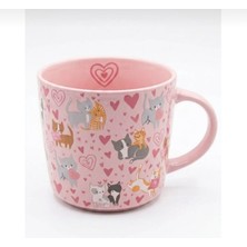 My Balli Store Pembe Kedi Desenli Seramik Kupa